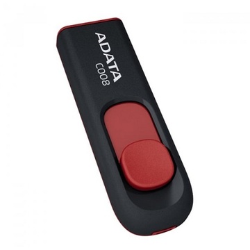 Флеш пам'ять USB ADATA 64 GB Classic C008 Black/Red (AC008-64G-RKD)