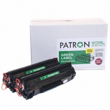 Набор картриджей Patron HP LJ CB435A/Canon 712 Green Label (Dual Pack) (PN-35A/712DGL)