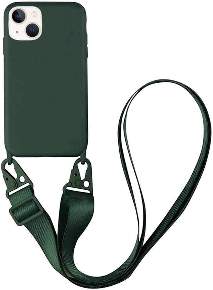 Чохол-накладка Silicone Case iPhone 14 Pro with a shoulder strap Bottle Green