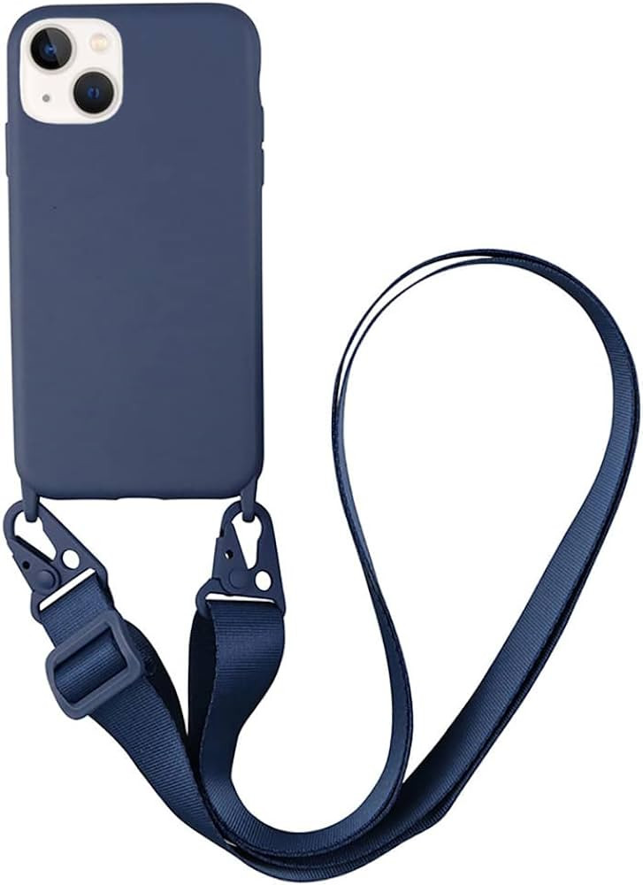 Чехол-накладка Silicone Case iPhone 14 Pro with a shoulder strap Dark Blue