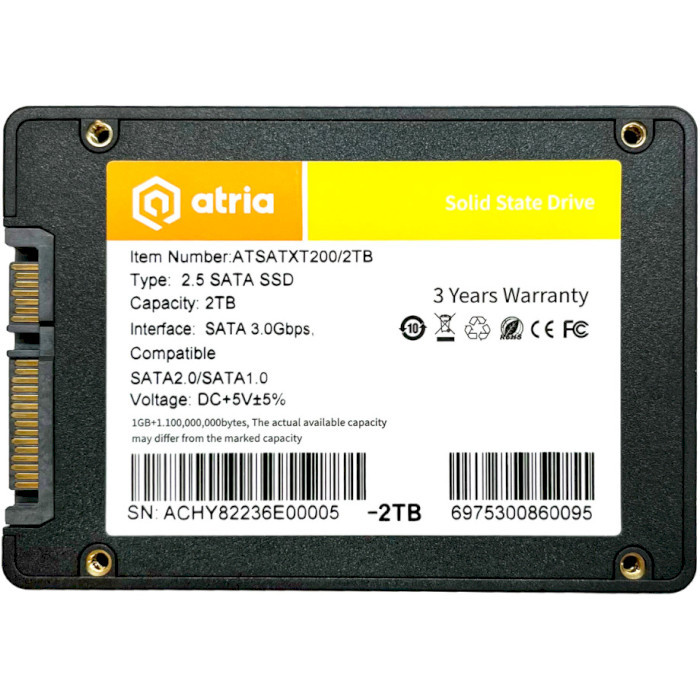 SSD накопичувач ATRIA XT200 2 TB (ATSATXT200/2048)