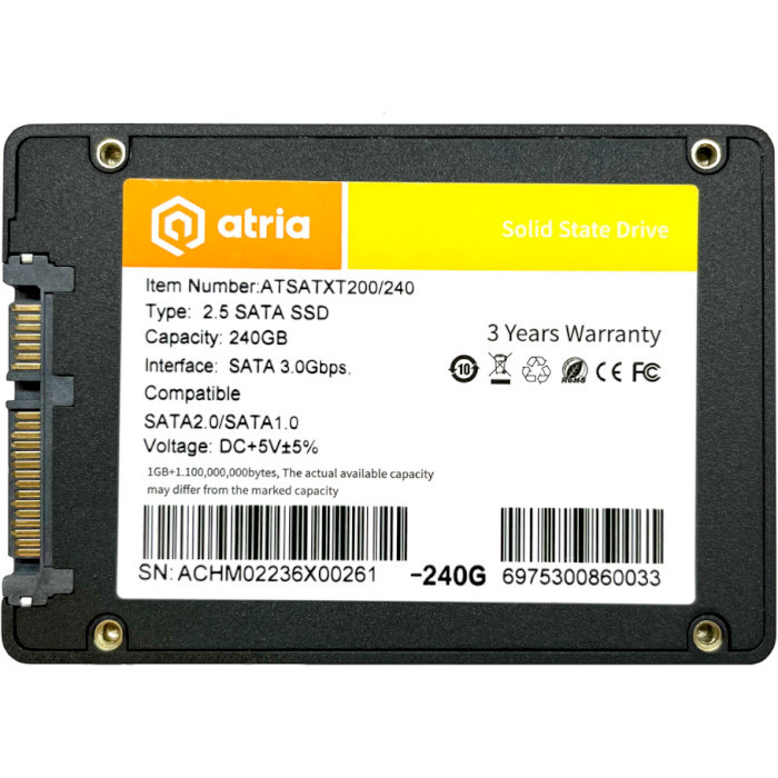 SSD накопитель ATRIA XT200 240 GB (ATSATXT200/240)