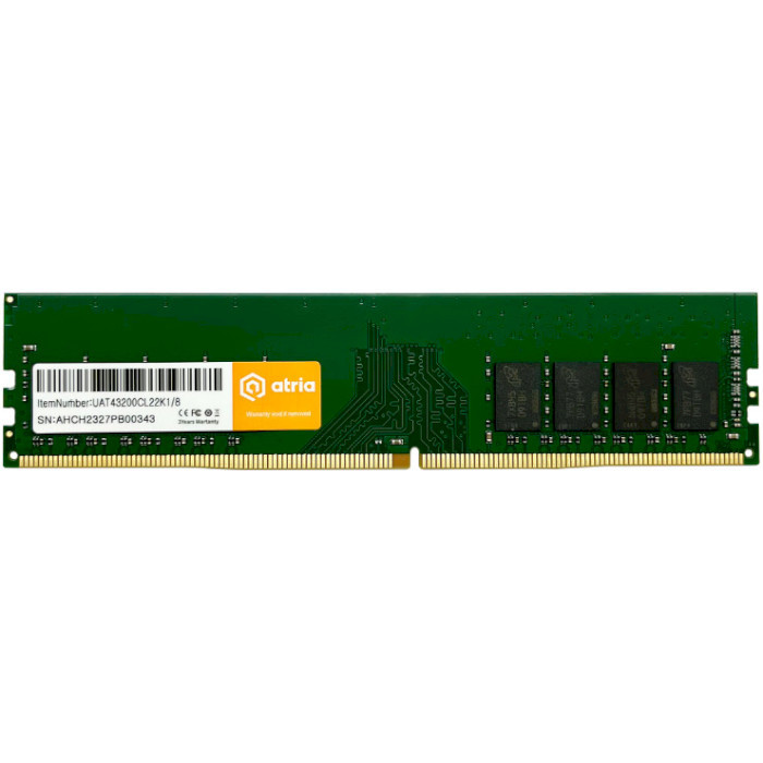 Оперативная память ATRIA 8 GB DDR4 3200 MHz (UAT43200CL22K1/8)