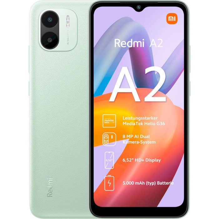 Смартфон Xiaomi Redmi A2 3/64GB Light Green EU