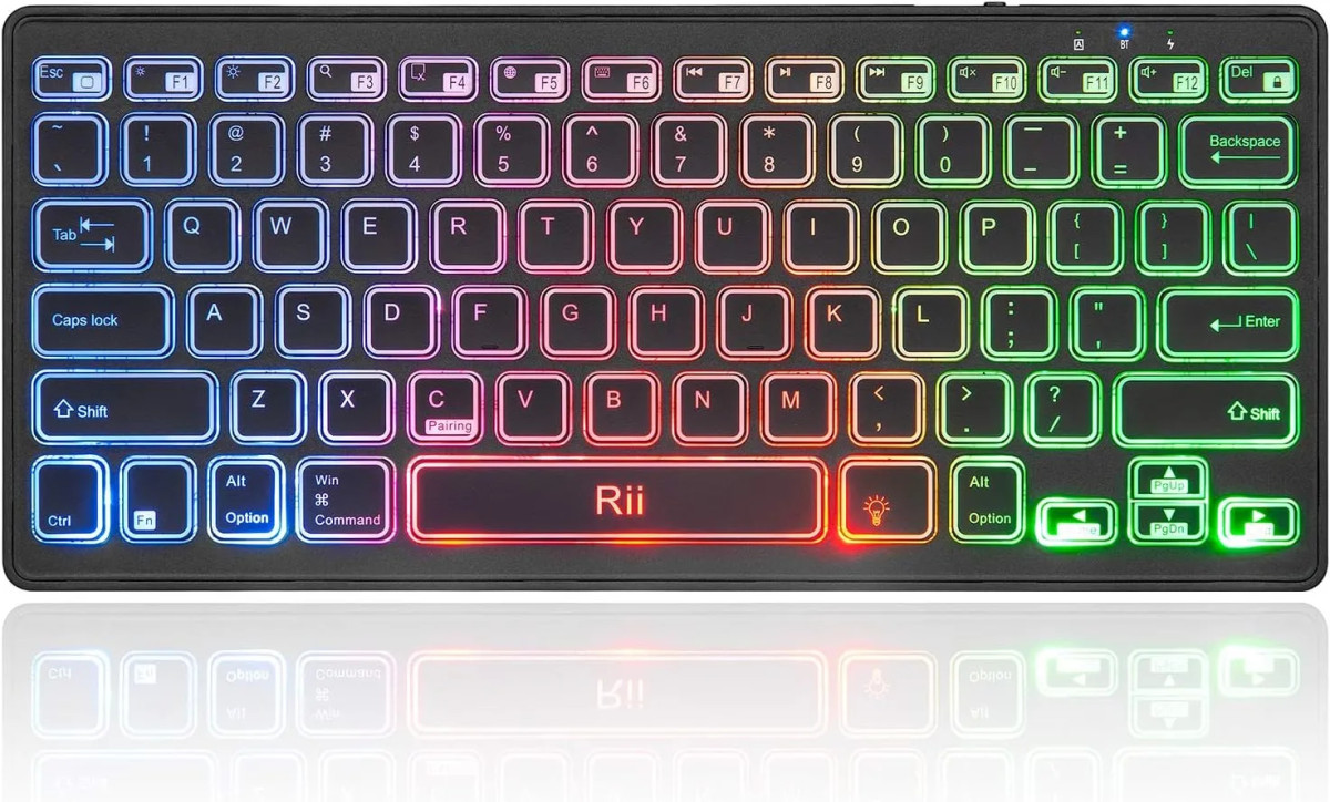 Клавиатура Rii K09 Multimedia Bluetooth Keyboard With Rainbow Backlit
