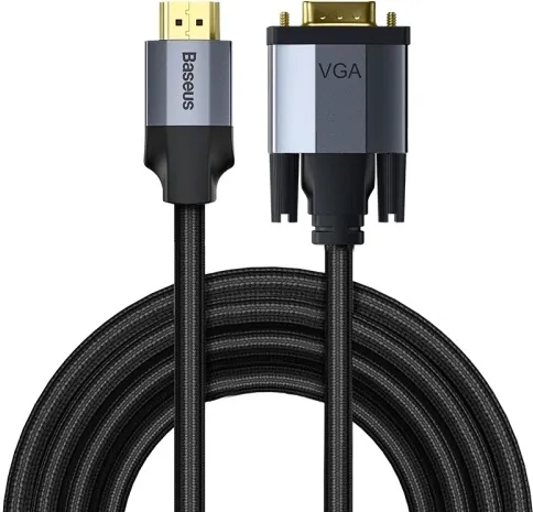 Кабель Baseus ENjoyment HDMI - VGA, (M/M), 2 m, Black-Grey (CAKSX-K0G)