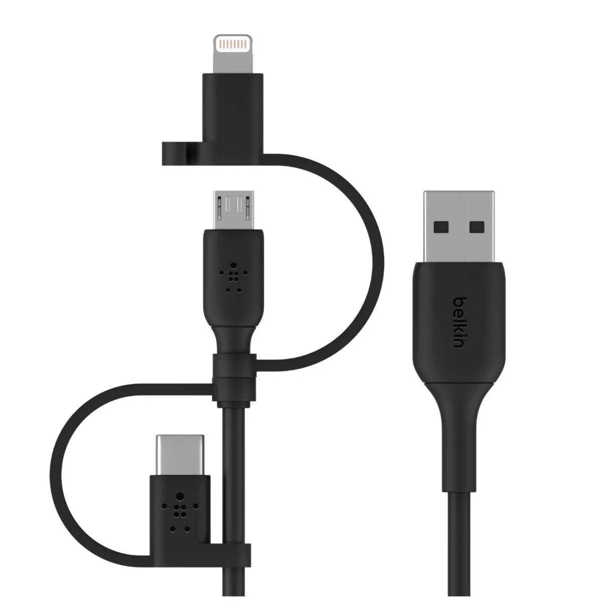 Кабель USB Belkin Boost Charge Universal USB - USB-C/Lightning/MicroUSB 1 m Black (CAC001bt1MBK)
