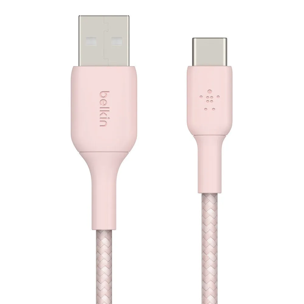 Кабель USB Belkin Braided+Strap USB - USB-C, 1.5 m Pink (F2CU075-05-C00-OEM)