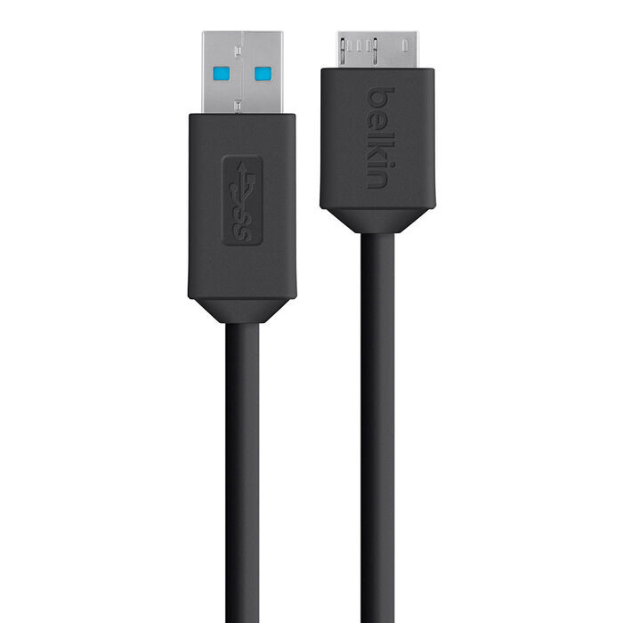 Кабель USB Belkin USB 3.0 - MicroUSB 3.0 (5Gbps) 0.9 m Black (F3U166bt03-BLK)