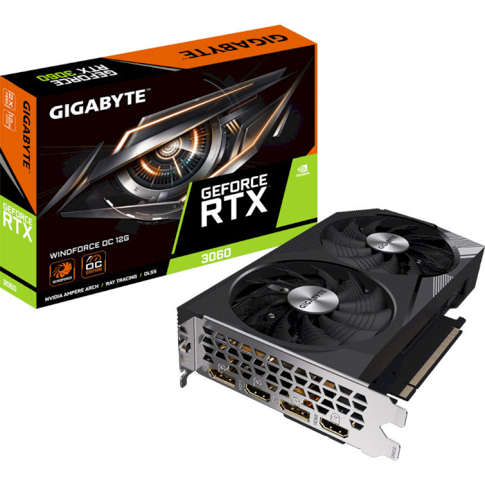 Видеокарта GIGABYTE Nvidia GeForce RTX 3060 WINDFORCE 2X OC 12GB D6 rev.2.0 (GV-N3060WF2 OC-12GD rev.2.0)