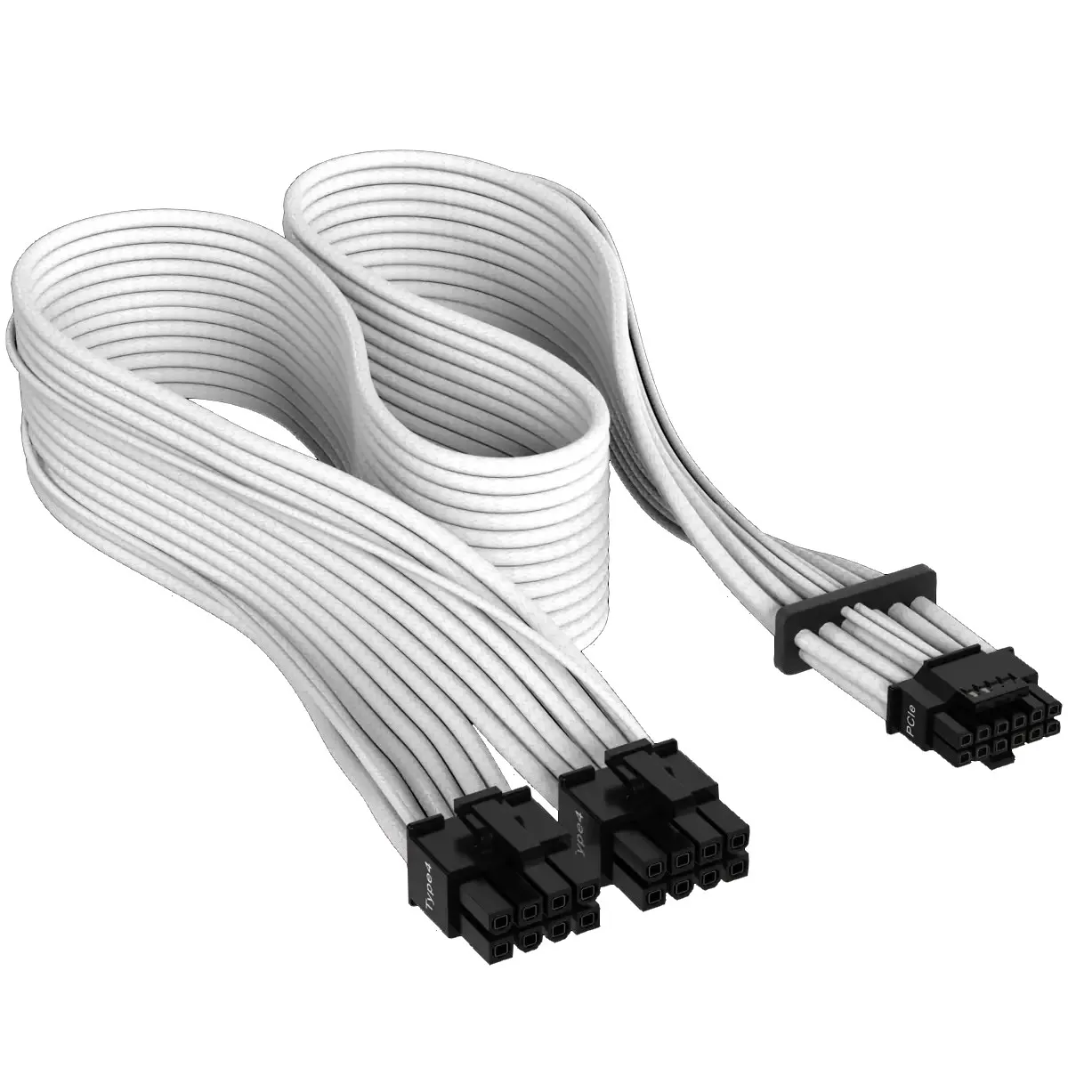 Кабель Corsair Premium Individually Sleeved 12+4pin PCIe Gen 5 12VHPWR 600W cable, Type 4, WHITE (CP-8920332)