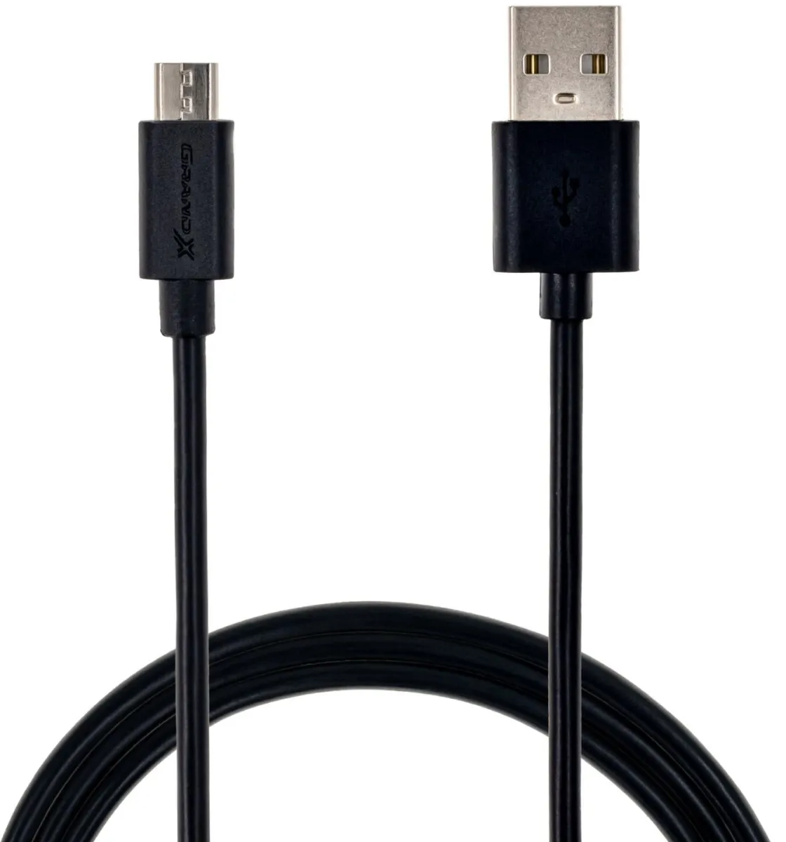 Кабель USB Grand-X USB-microUSB, Cu, 2,1A, Black, 1m (PM01S)