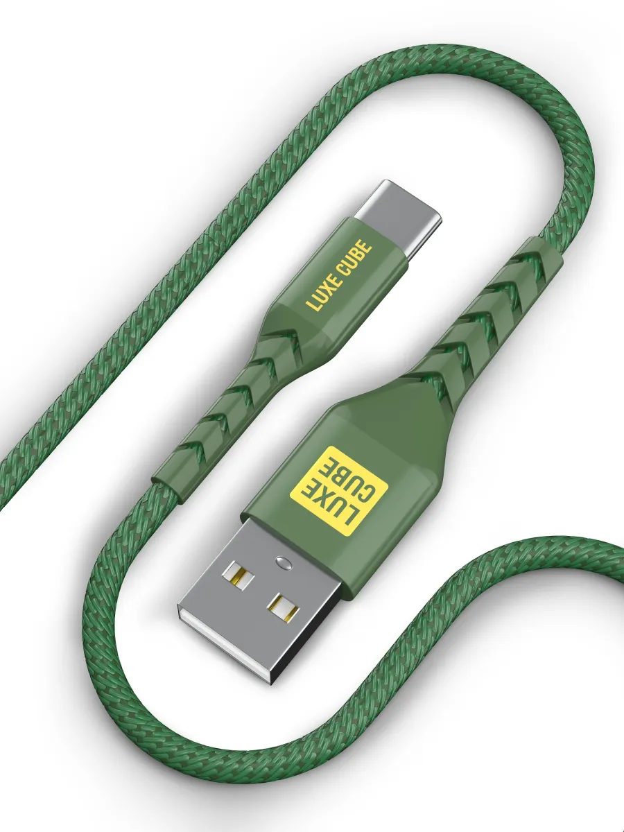 Кабель USB Luxe Cube Kevlar USB-USB Type-C, 1.2m, Haki (4826668690065)