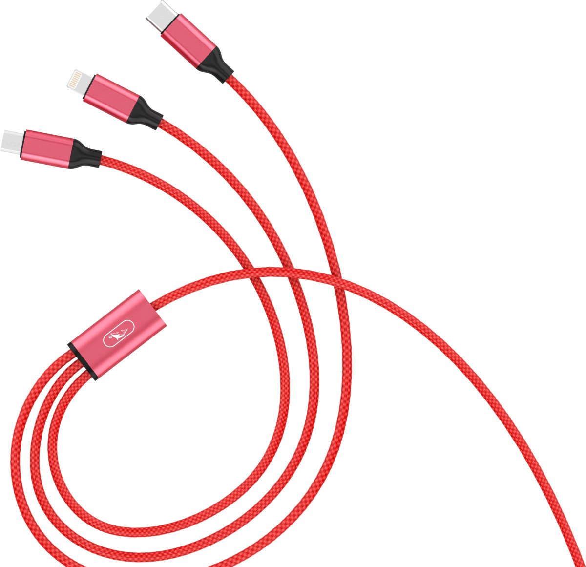 Кабель SkyDolphin S63E 3in1 USB - Lightning/Type-C/MicroUSB 1.2m, Red (USB-000624)