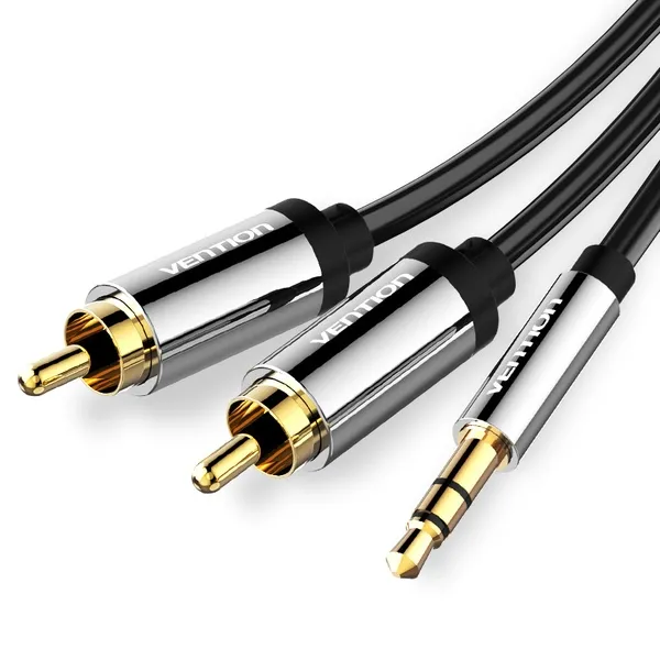 Кабель  Vention AUX 3.5 mm M - 2xRCA M, 2 m, Black (BCFBH)