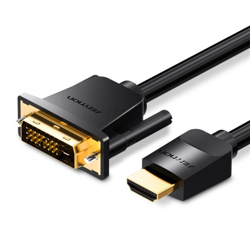 Кабель  Vention DVI - HDMI (M/M), 1 m, Black (ABFBF)