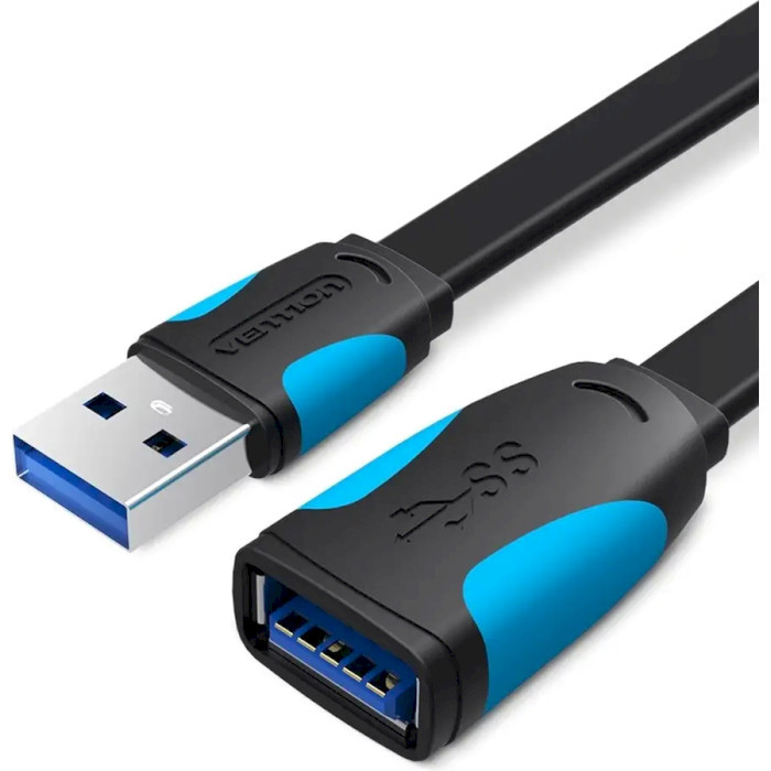 Мережевий фільтр Vention Flat USB-USB 1.5m Black (VAS-A13-B150)