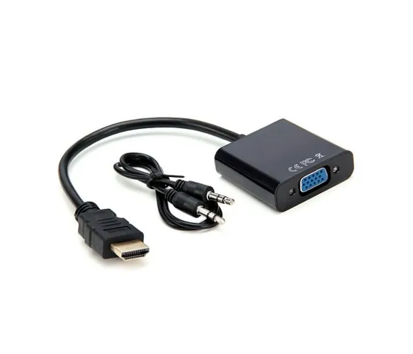 Адаптер и переходник Vention HDMI - VGA (M/F), 0.1 m, Black (YT-C-HDMI(M)/VGA(F)+AUX-B/08633)