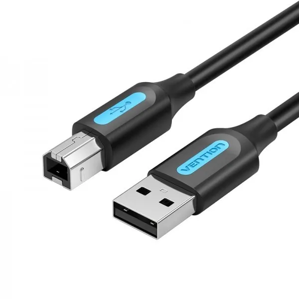 Кабель Vention USB 2.0 A Male to B Male Cable 2m Black PVC Type (COQBH)