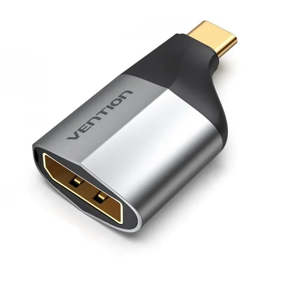 Адаптер і перехідник Vention USB Type-C - DisplayPort (M/F), Black/Silver (TCCH0)