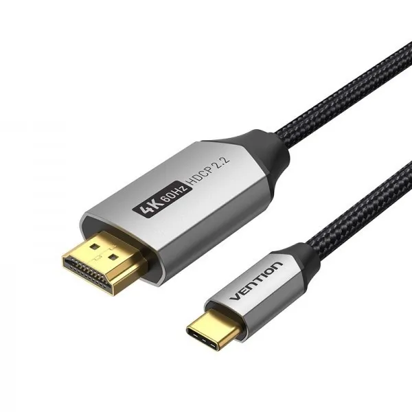 Кабель Vention USB Type-C - HDMI V 2.0, (M/M), 2 m, Grey (CRBBH)