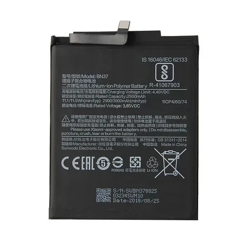 Батарейка Xiaomi Redmi 6/6A (BN37) 3000mAh (A13722)
