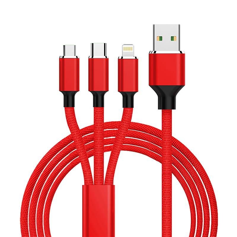 Кабель XoKo SC-330 USB-Lightning/microUSB/USB Type-C, 1.2m Red (SC-330-RD)