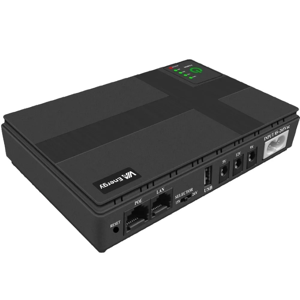 Джерело живлення VIA Energy Mini UPS 2.0 10400mAh 36W (DC 5/9/12V/USB/PoE) (DC1036P)