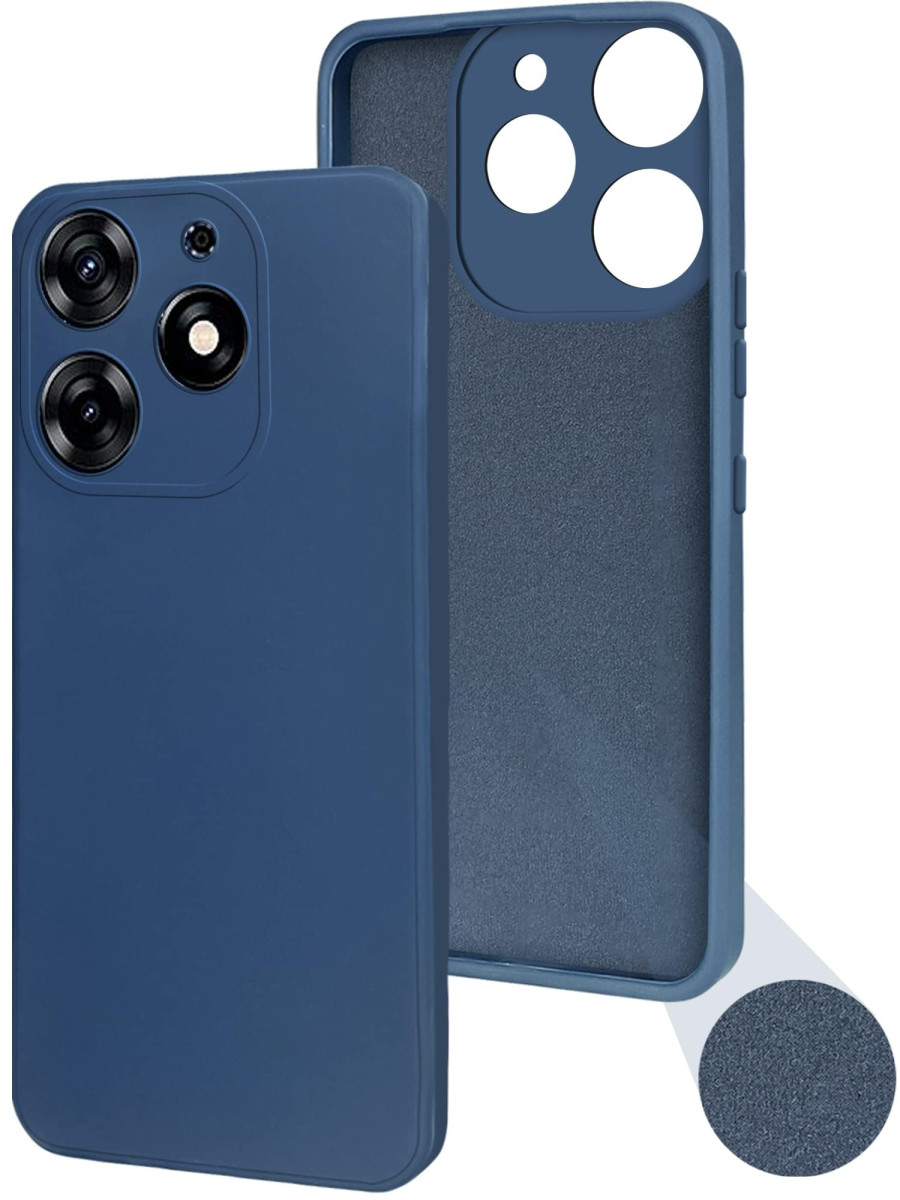 Чехол-накладка Silicone Case Full Camera for Tecno Spark 10 Dark Blue