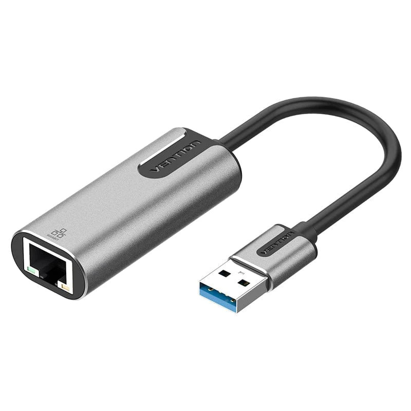 Адаптер і перехідник Vention USB 3.0 --> Ethernet RJ45 1000Mb Aluminum Black Vention