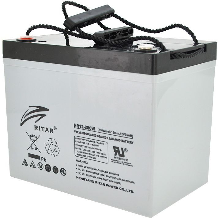 Акумуляторна батарея для ДБЖ RITAR AGM HR12280W Gray Case 12V 75.0Ah ( 260 х 169 х 211 (219 ) 24.80kg