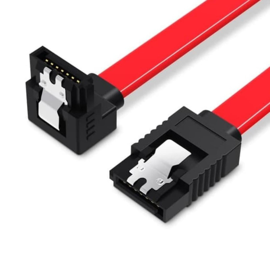 Внутрішній кабель та шлейф Noname SATA 3.0 7pin F/F 0.5 м L-конектор Red Vention