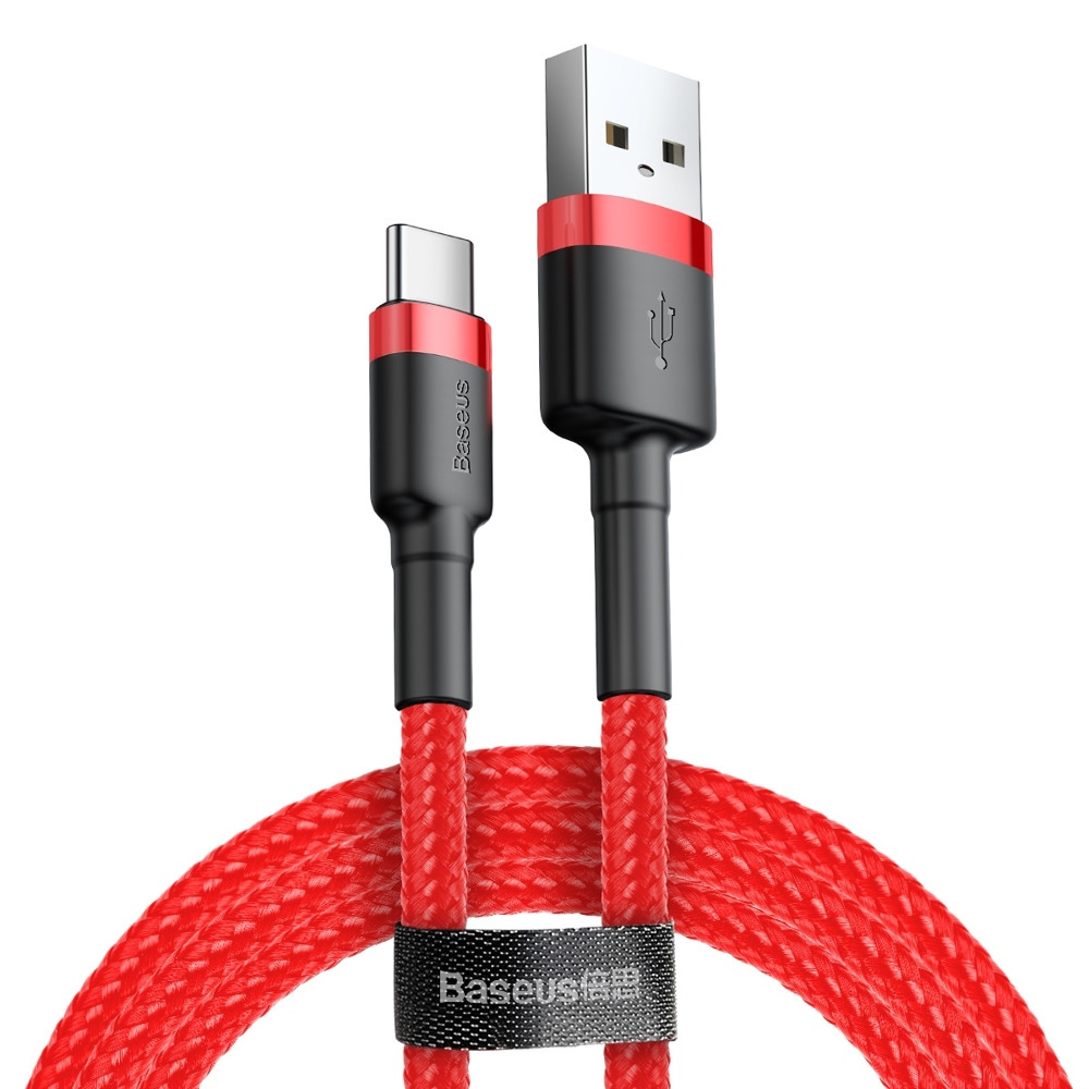 Кабель USB Baseus USB3.1 AM-Type-C M 0.5 м 60W durable nylon Red CATKLF-A09  Baseus