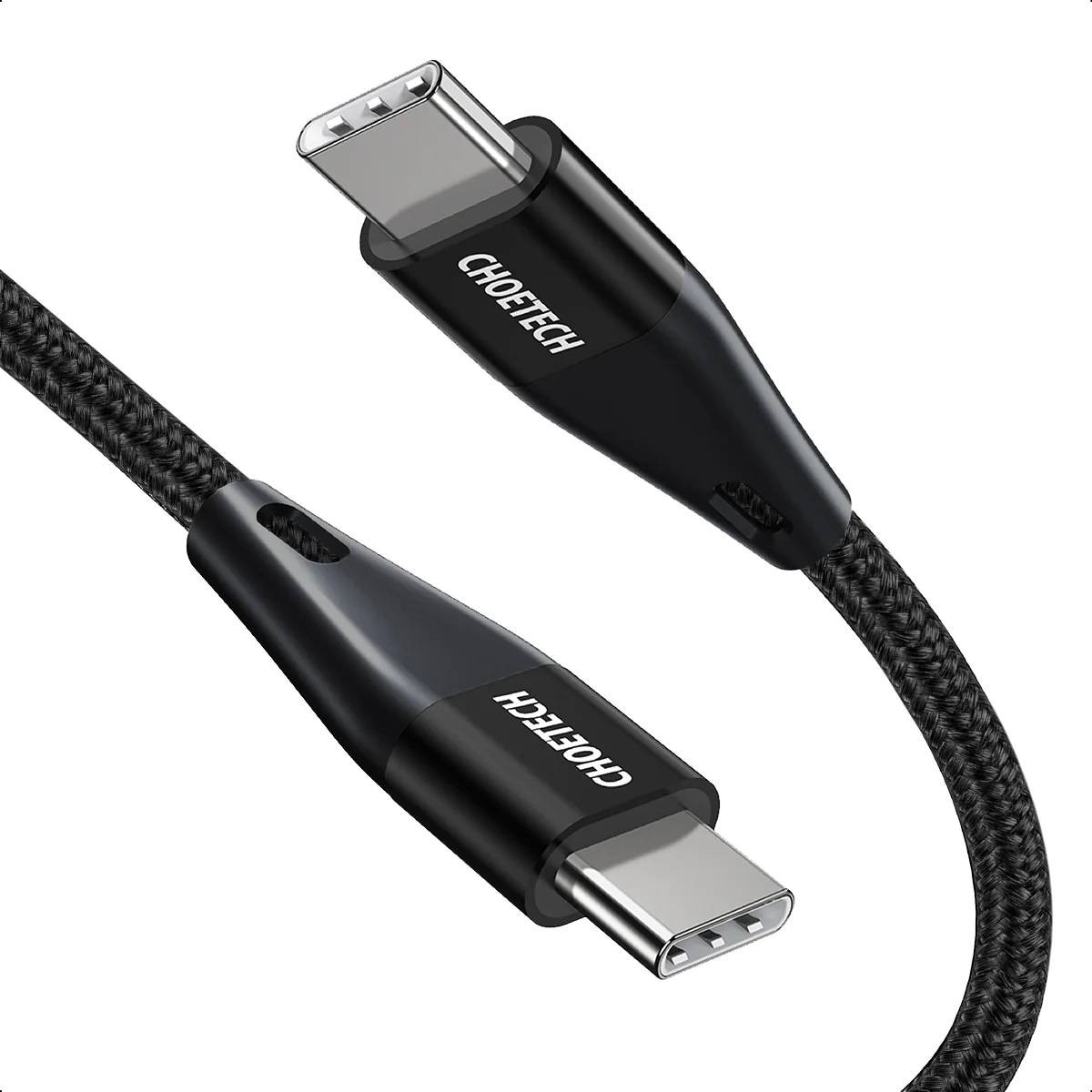 Кабель USB Choetech USB 2.0 Type-C M-M 1.2 м (60W) оплетення Black