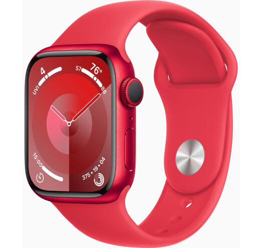 Смарт-часы Apple Watch Series 9 GPS 41mm Product Red Aluminium Case with Product Red Sport Band - S/M (MRXG3)
