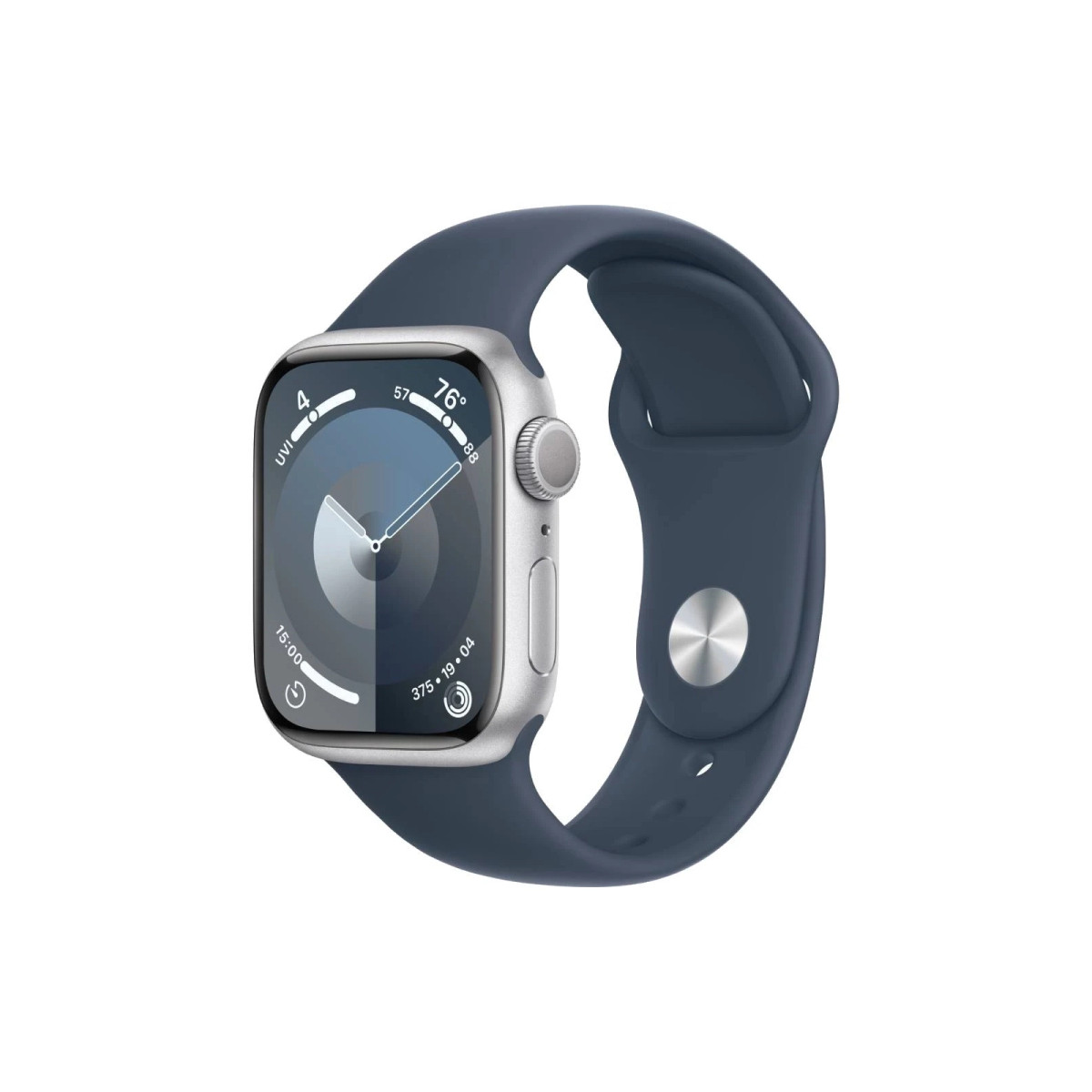 Смарт-годинник Apple Watch Series 9 GPS 41mm Silver Aluminium Case with Storm Blue Sport Band - M/L (MR913)