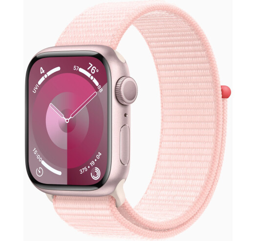 Смарт-годинник Apple Watch Series 9 GPS 41mm Pink Aluminium Case with Light Pink Sport Loop (MR953)