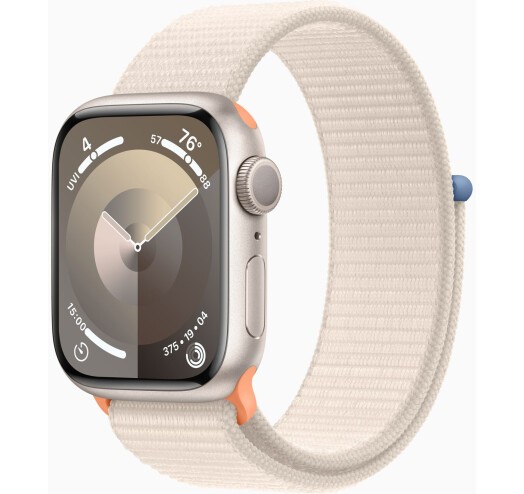 Смарт-часы Apple Watch Series 9 GPS 41mm Starlight Aluminium Case with Starlight Sport Loop (MR8V3)