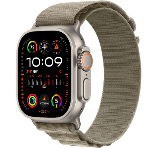 Смарт-годинник Apple Watch Ultra 2 GPS + Cellular, 49mm Titanium Case with Olive Alpine Loop - Medium