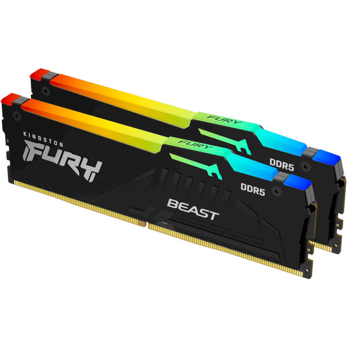 Оперативная память Kingston Fury Beast Black RGB DDR5-6000 64GB (2x32GB) 40-40-40 1.35V XMP