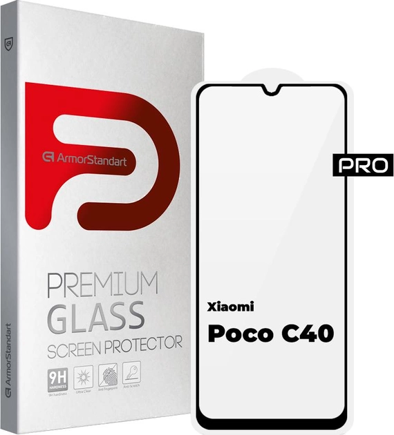 Защитное стекло ArmorStandart Pro for Xiaomi Poco C40 Black (ARM62124)