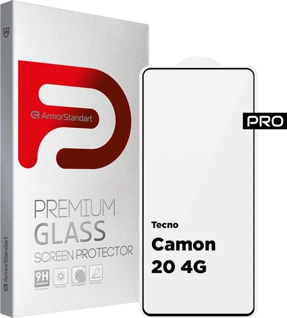 Защитное стекло ArmorStandart Pro for Tecno Camon 20 4G Black (ARM69119)