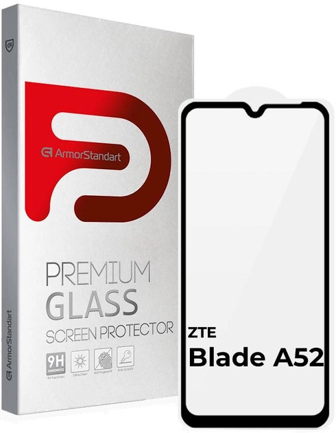 Защитное стекло ArmorStandart Full Glue for ZTE Blade A52 Black (ARM65502)