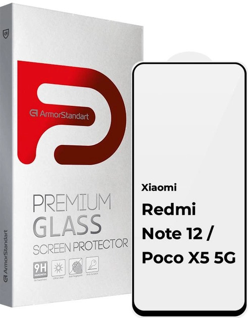 Захисне скло ArmorStandart Full Glue for Xiaomi Redmi Note 12 5G Black (ARM65552)