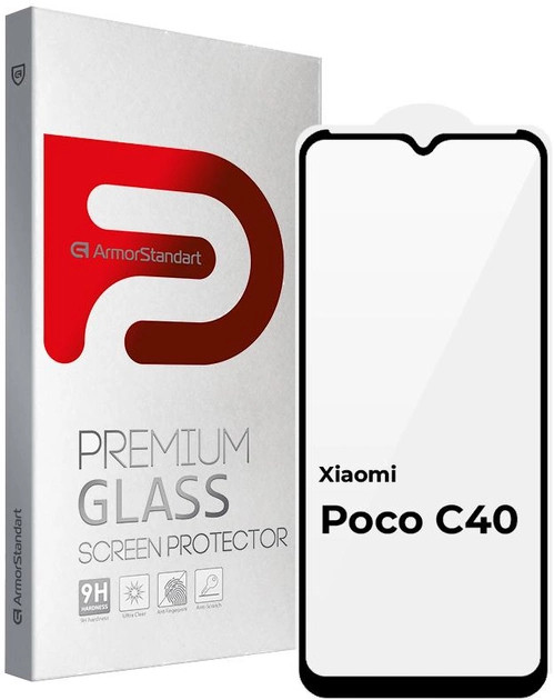 Захисне скло ArmorStandart Full Glue for Xiaomi Poco C40 Black (ARM62954)