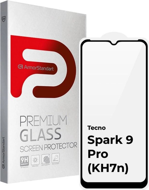 Защитное стекло ArmorStandart Full Glue for TECNO Spark 9 Pro (KH7n) Black (ARM64651)
