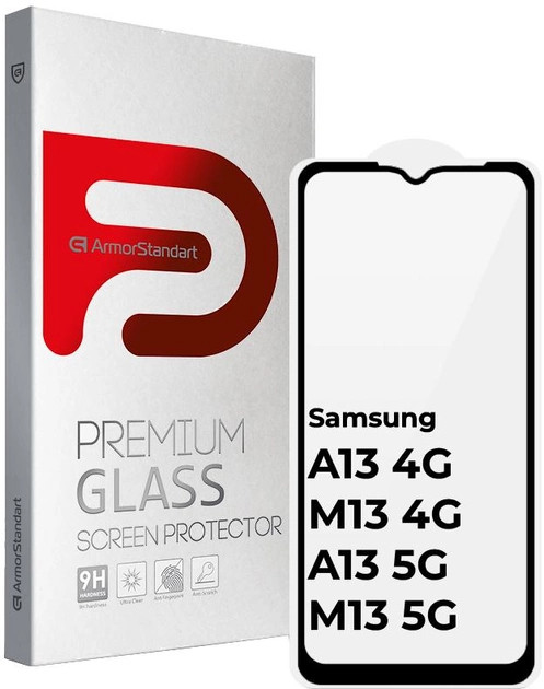 Защитное стекло ArmorStandart Full Glue for Samsung A13 4G/ M13 4G/ A13 5G/ M13 5G Black (ARM63211)