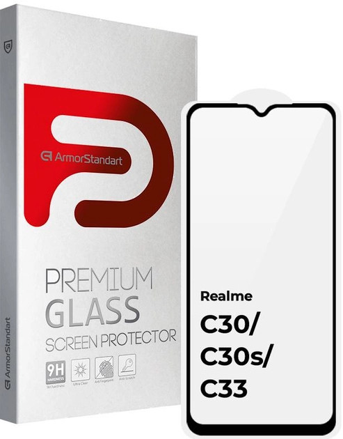 Захисне скло ArmorStandart Full Glue for Realme C30/C30s/C33 Black (ARM64727)