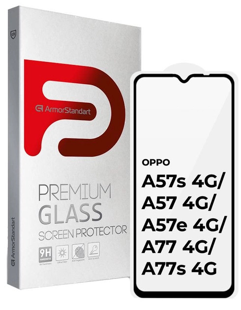 Защитное стекло ArmorStandart Full Glue for OPPO A57s 4G/A57 4G/A57e 4G/A77 4G/A77s 4G Black (ARM64685)