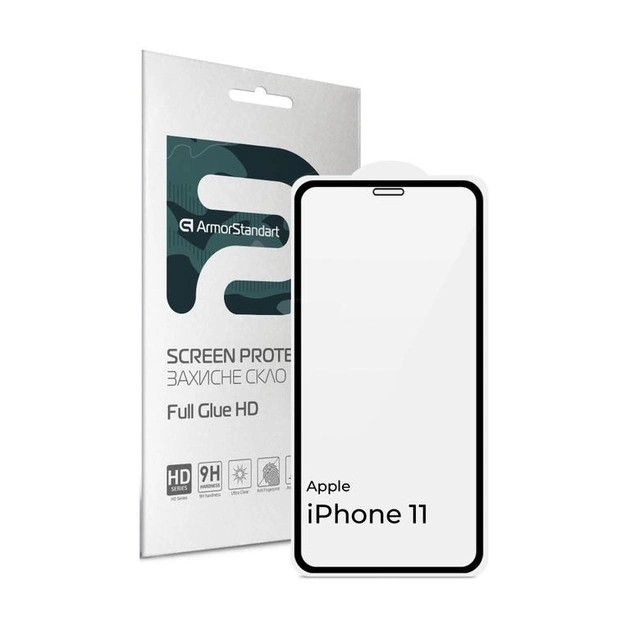 Защитное стекло ArmorStandart Full Glue HD for iPhone 11 Black (ARM65995)